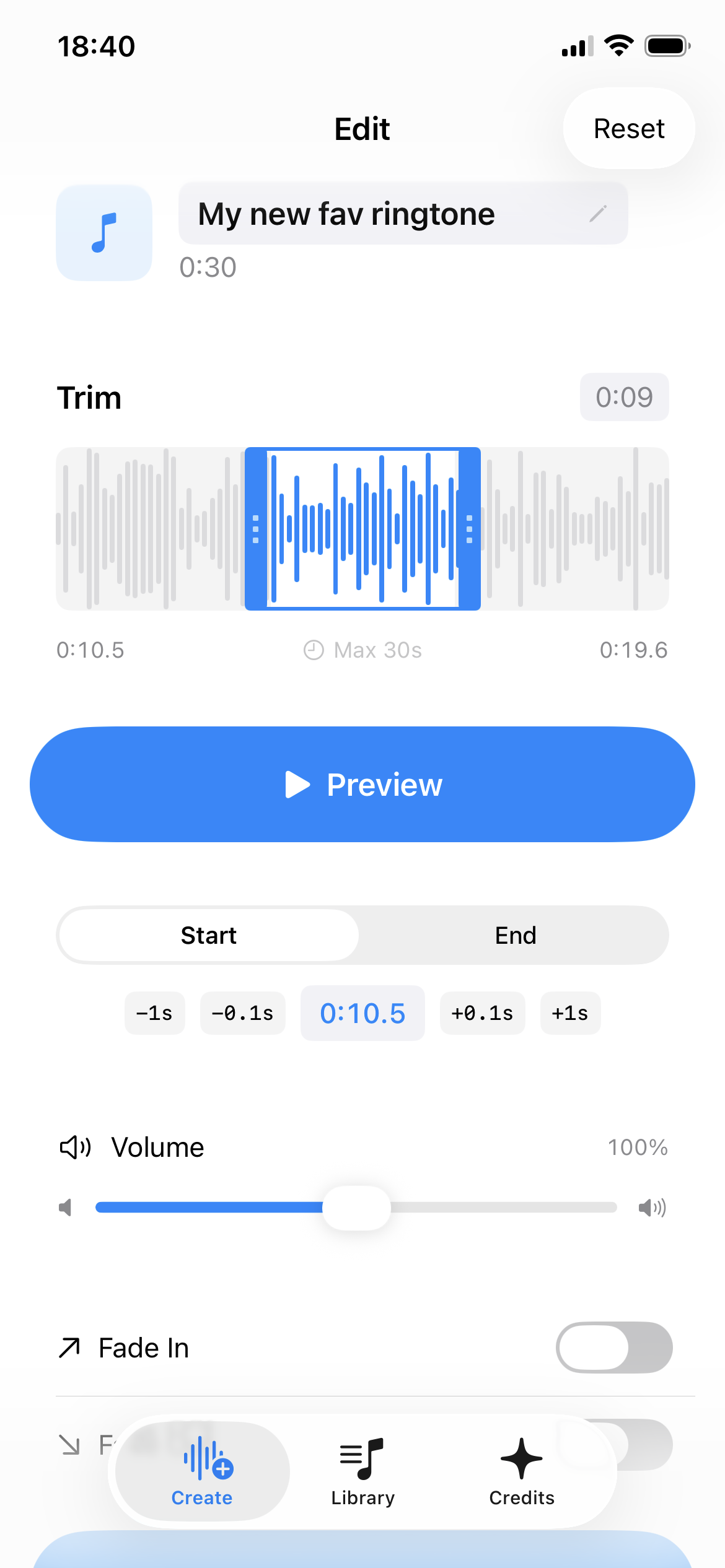 TrimTone clip editor