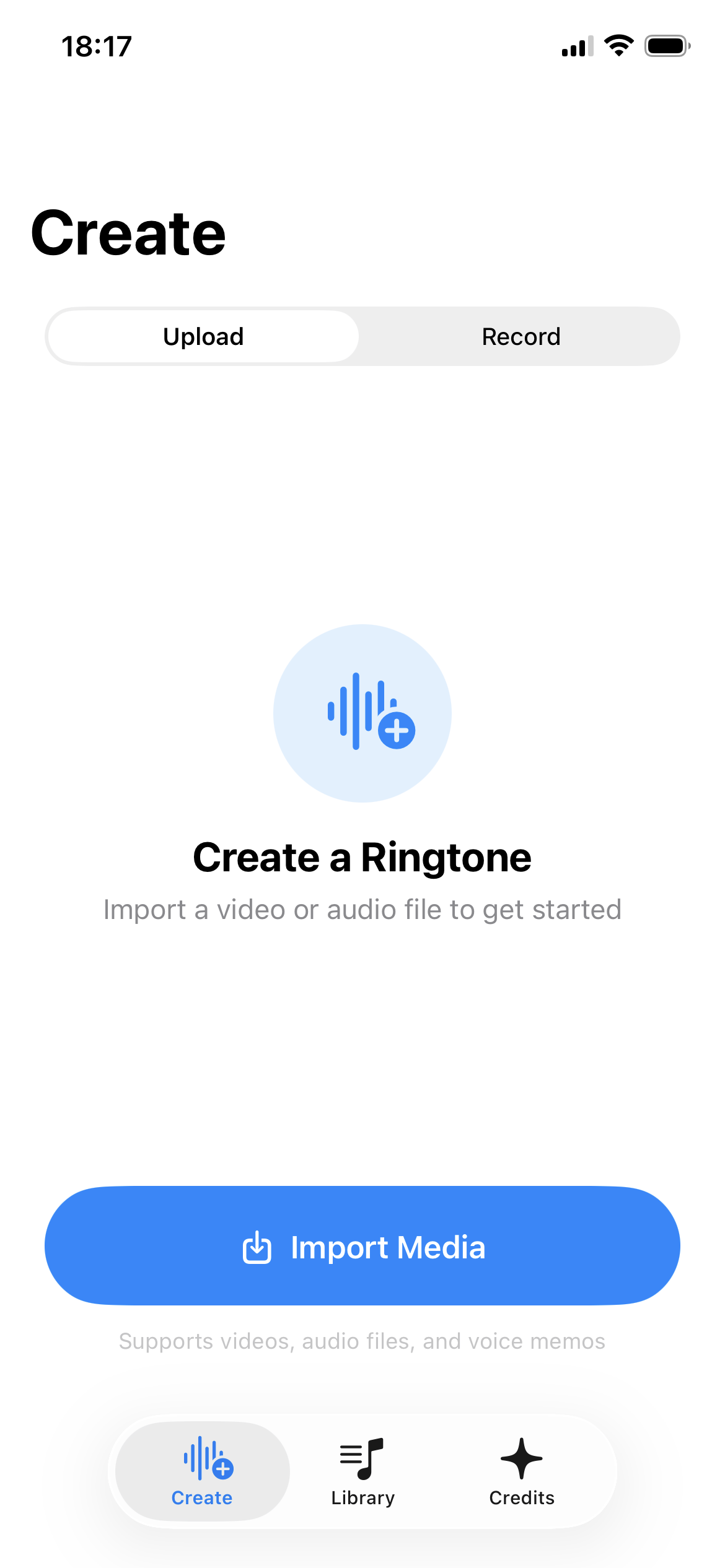 Import a file into TrimTone